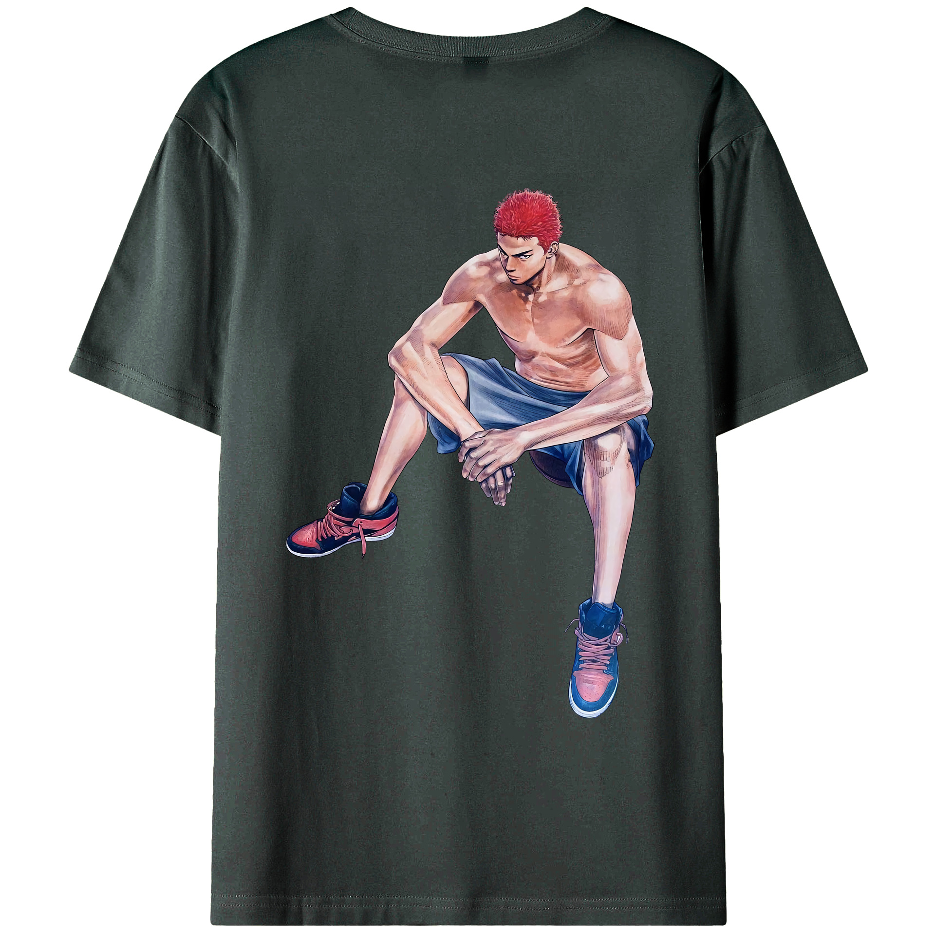 （画像用） SLAM DUNK／スラムダンク 綿100％ メンズ半袖Tシャツ（バックプリント） 通気性